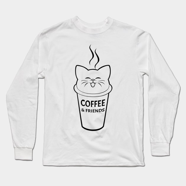 Coffee&Friends Long Sleeve T-Shirt by FurryBallBunny